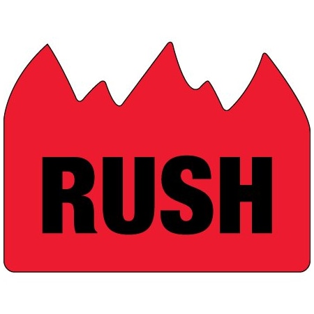 Bsc Preferred 1-1/2 x 2'' - ''Rush'' Bill of Lading Flame Labels BUY00016338